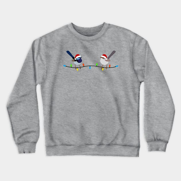 Christmas Fairy Wren Crewneck Sweatshirt by BinChickenBaby